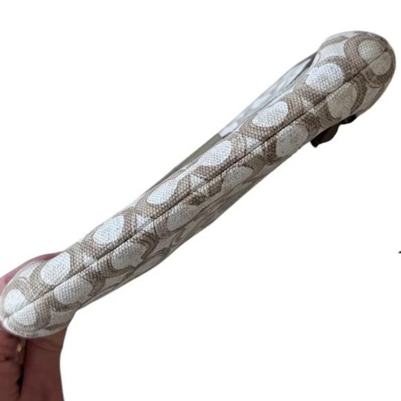 Coach Kristin Op Art Sequin Crossbody Bag Mushroom Taupe White Small Women's OS - Picture 5 of 14